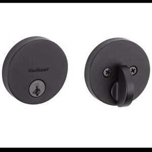 Kwikset Uptown Single Cylinder Deadbolt Iron Black SmartKey Low Profile Round